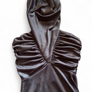 Elegant Vintage Easy Street Fashion Inc Black Ruched Women's Maxi Formal Dress